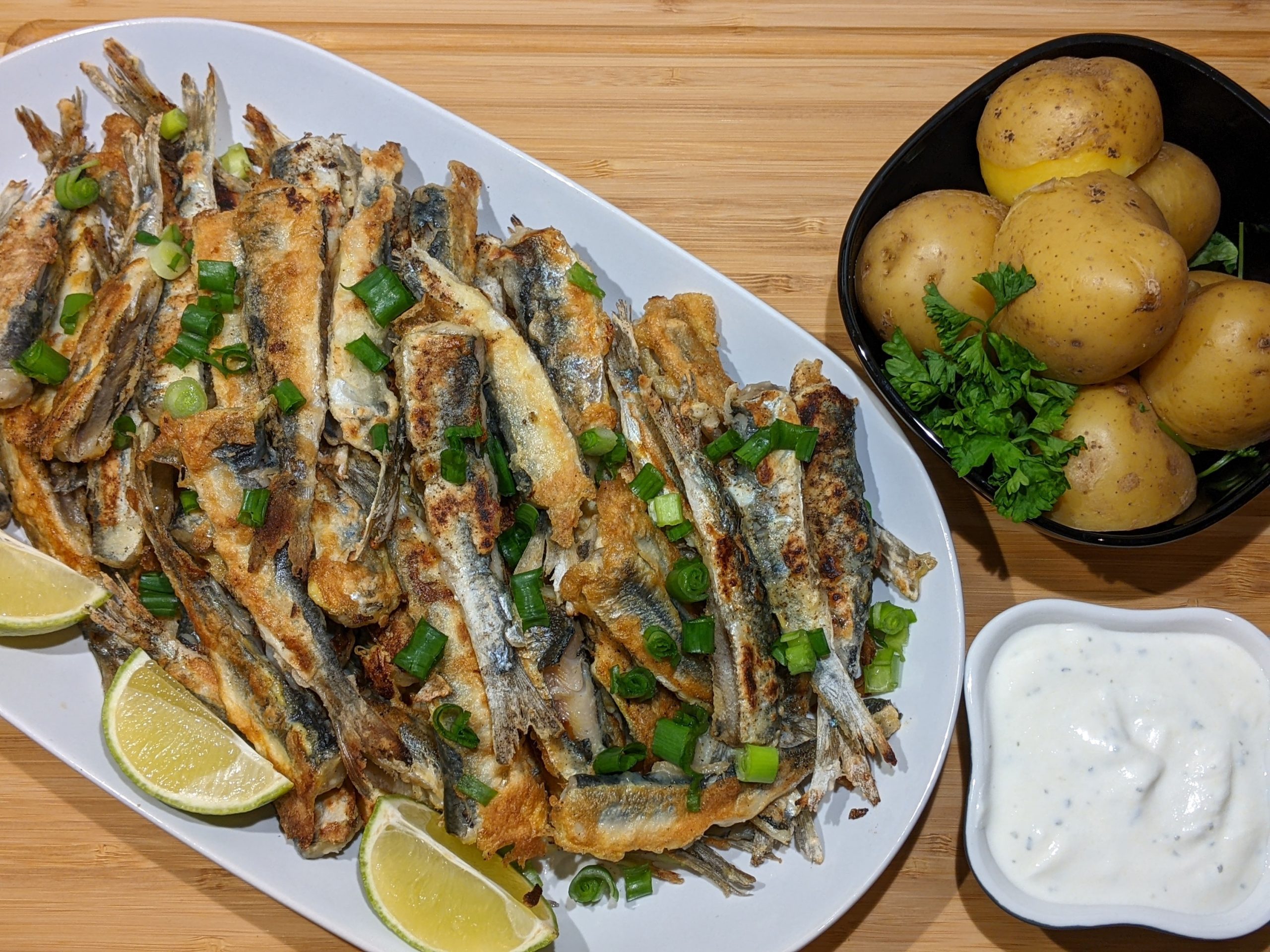 Fried herring with potatoes