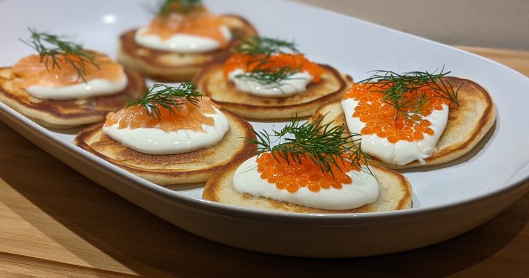 Salmon and Caviar Blinis