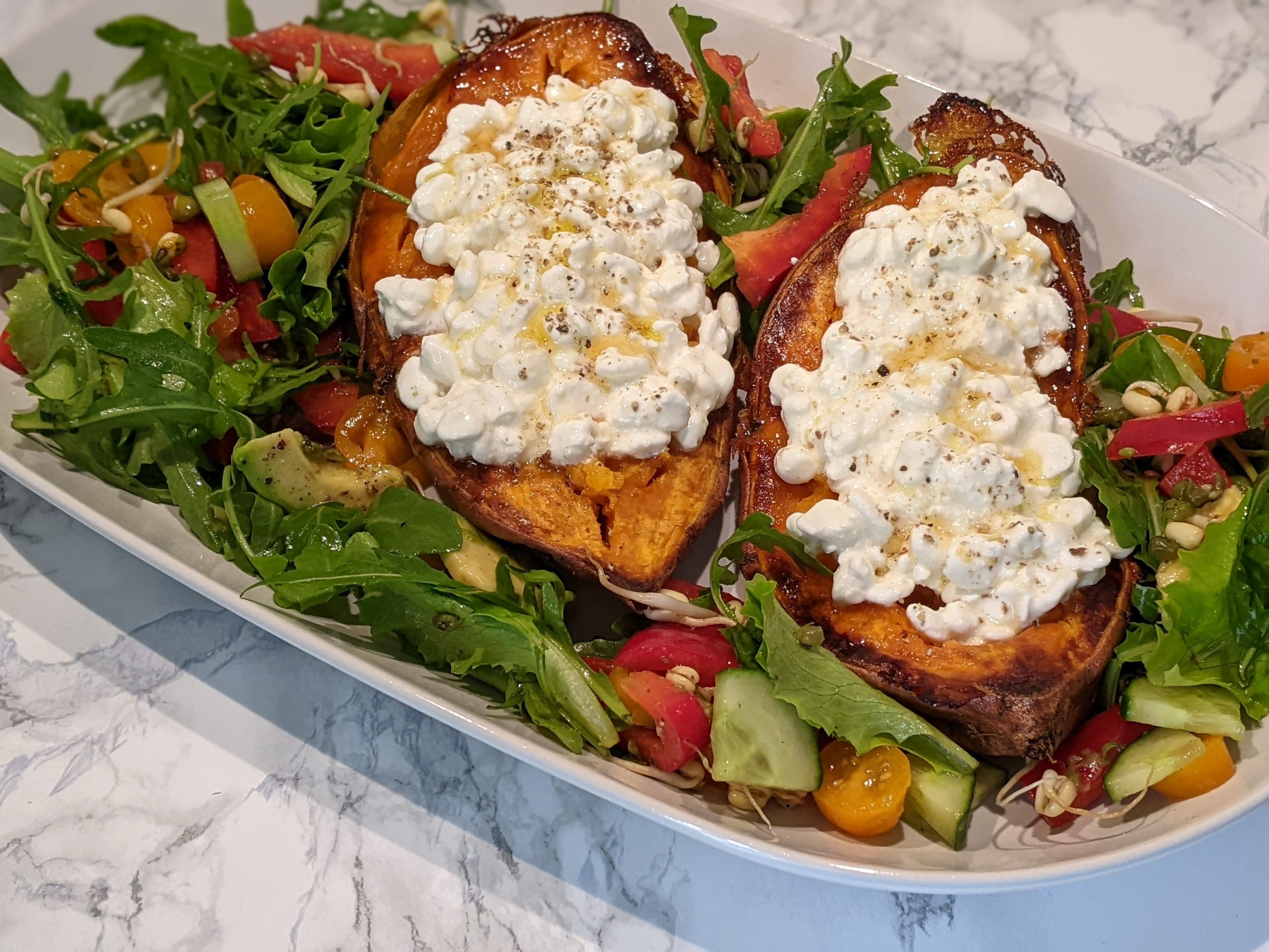 Cottage Cheese Sweet Potatoes