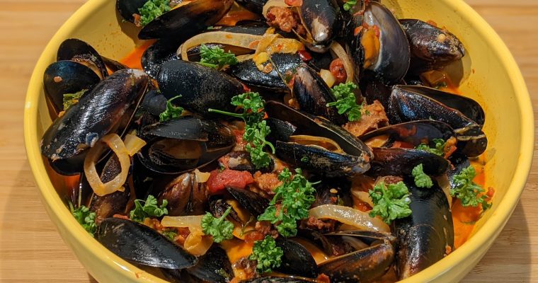 Spicy Chorizo Mussels