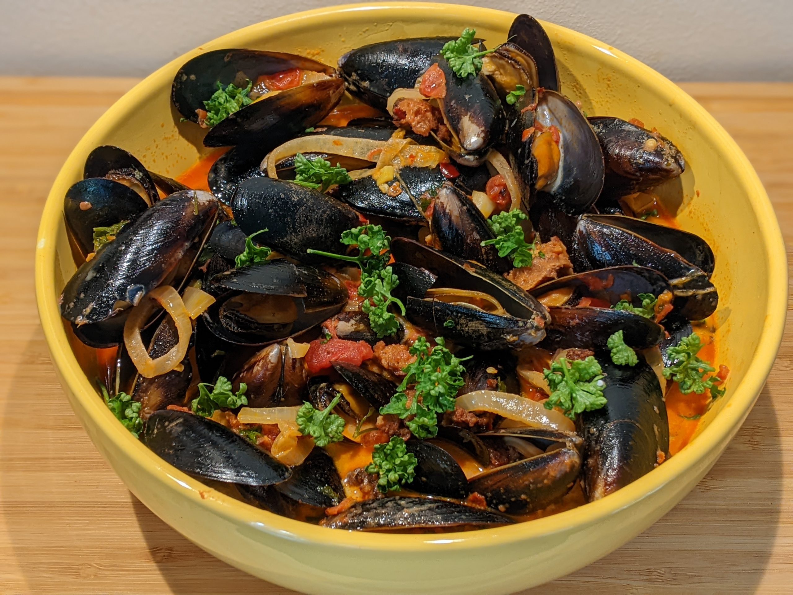 Spicy Chorizo Mussels