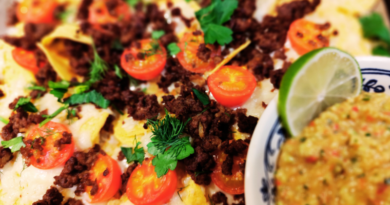 Oven Nachos with Guacamole